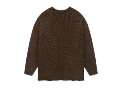 FEAR OF GOD Essentials Heavy Waffle Cardigan "Brown"