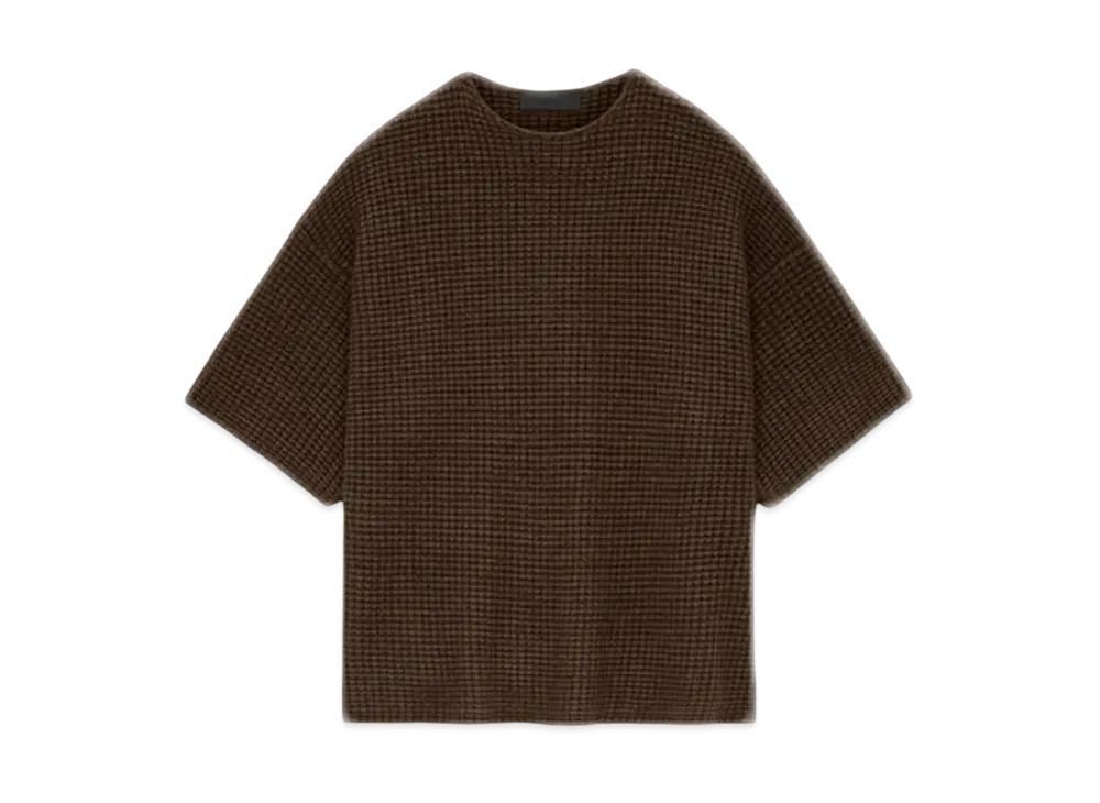 FEAR OF GOD Essentials Heavy Waffle Short Sleeve Crewneck Sweater "Brown"