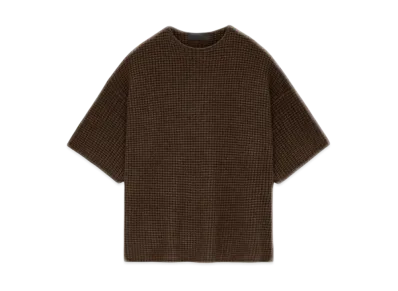 FEAR OF GOD Essentials Heavy Waffle Short Sleeve Crewneck Sweater "Brown"