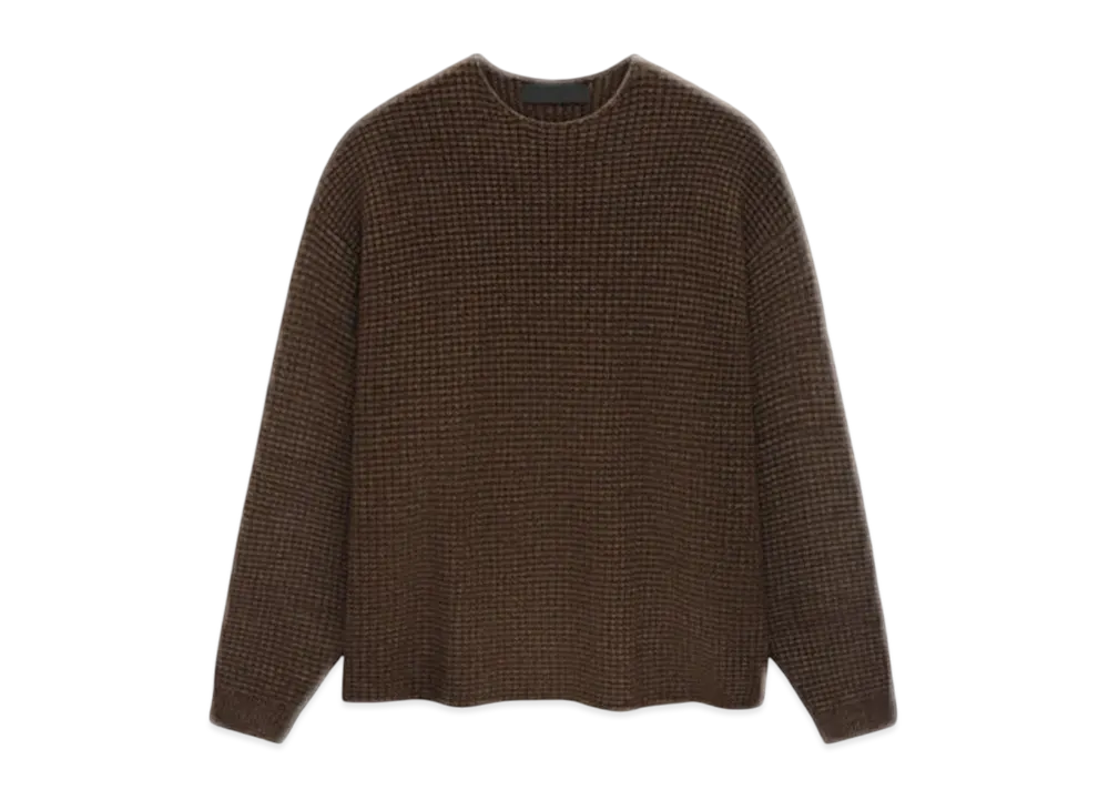 FEAR OF GOD Essentials Heavy Waffle Crewneck Sweater "Brown"