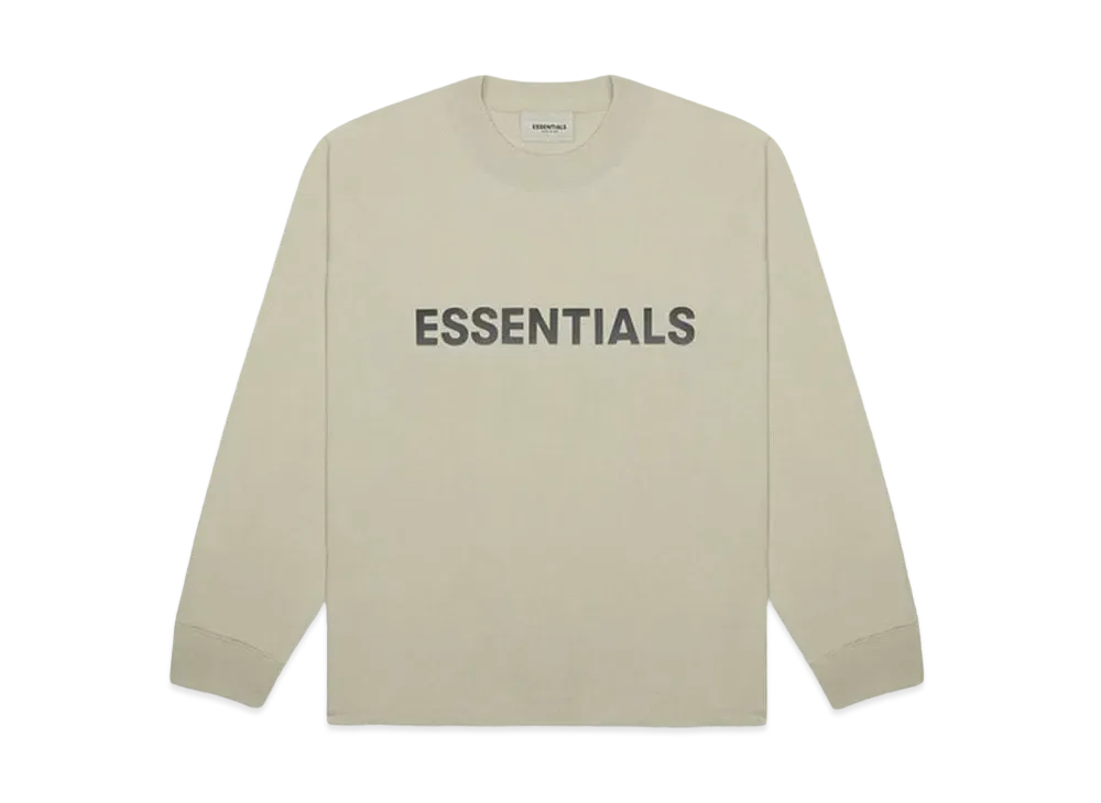FEAR OF GOD ESSENTIALS 3D Silicon Applique Boxy Long Sleeve T-Shirt "Moss"