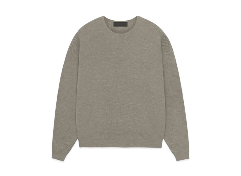 FEAR OF GOD Essentials Waffle Crewneck Sweater "Heather Gray"