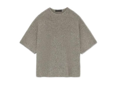 FEAR OF GOD Essentials Heavy Waffle Short Sleeve Crewneck Sweater "Heather Gray"