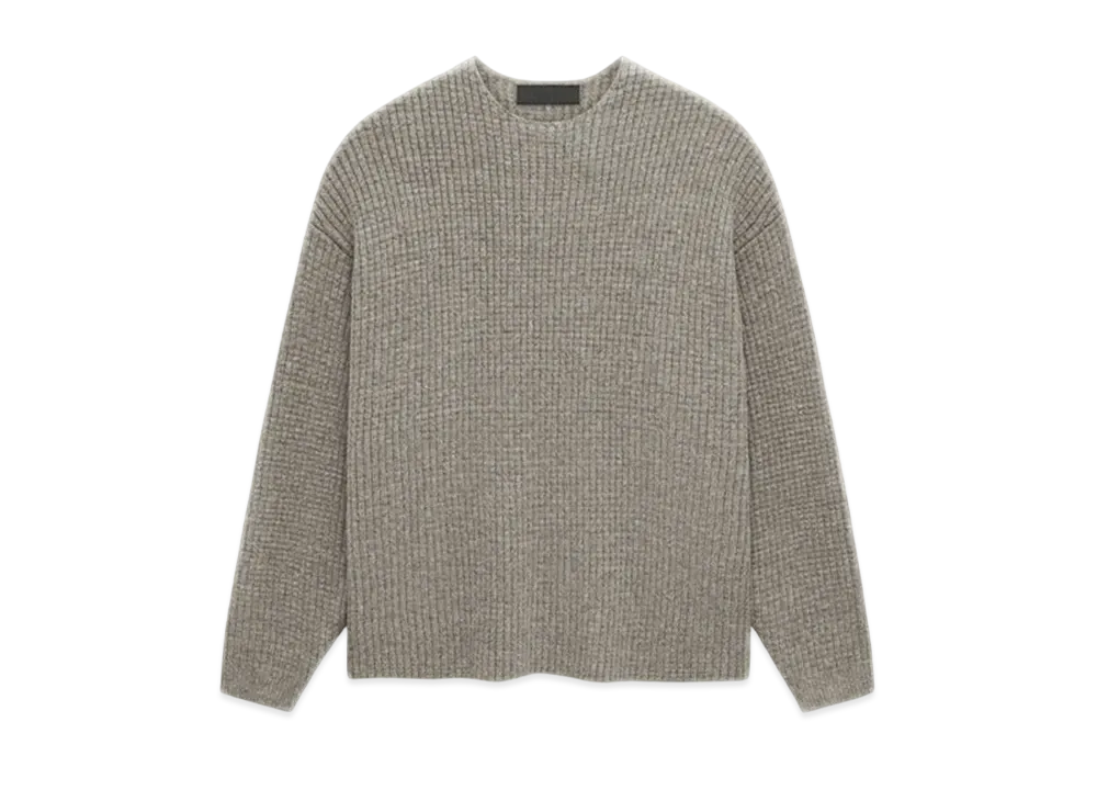 FEAR OF GOD Essentials Heavy Waffle Crewneck Sweater "Heather Gray"