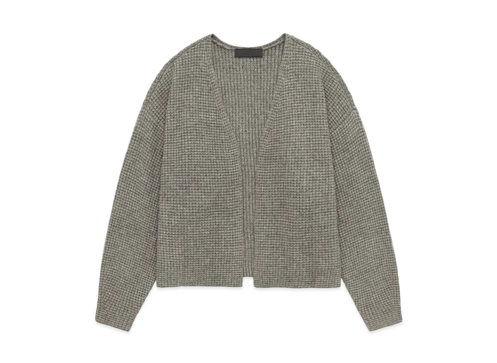 FEAR OF GOD Essentials Heavy Waffle Cardigan "Heather Gray"