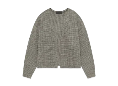 FEAR OF GOD Essentials Heavy Waffle Cardigan "Heather Gray"