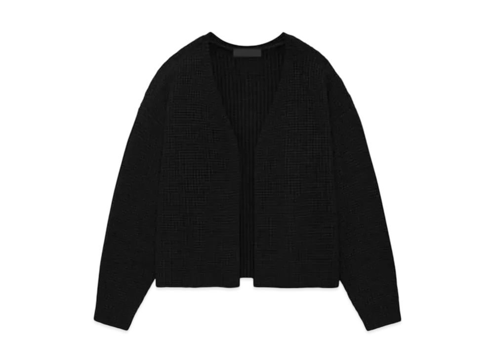 FEAR OF GOD Essentials Heavy Waffle Cardigan "Black"