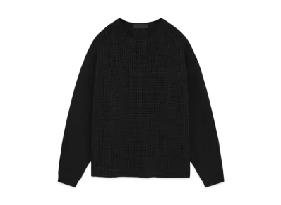 FEAR OF GOD Essentials Heavy Waffle Crewneck Sweater "Black"