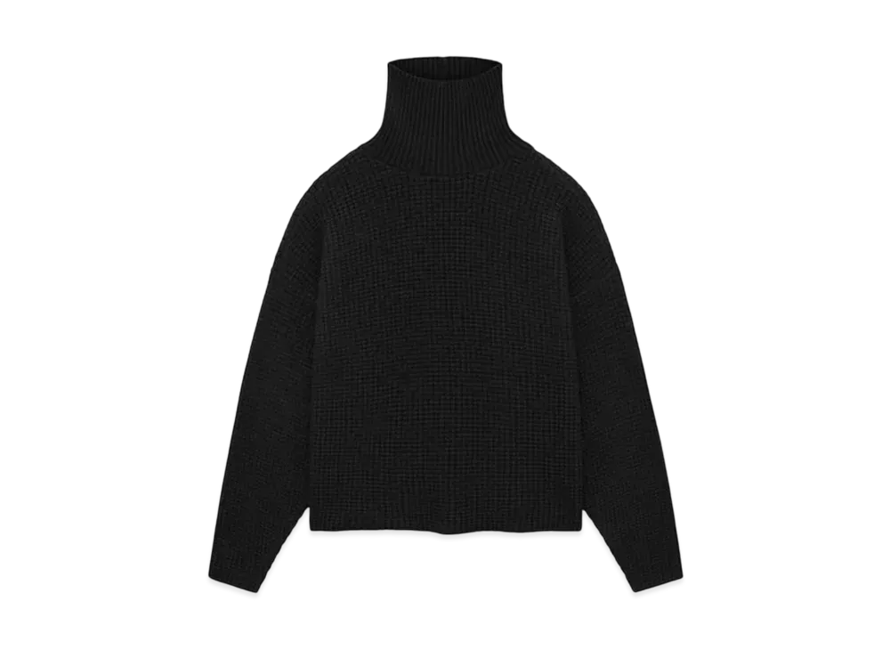 FEAR OF GOD Essentials Heavy Waffle Turtleneck "Black"