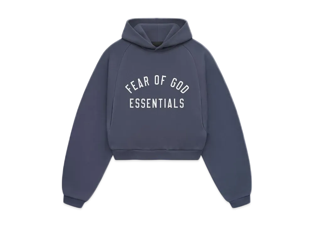 FEAR OF GOD Essentials Women's Fleece Cropped Hoodie "Marine"