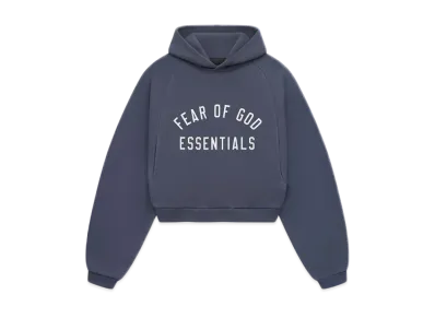 FEAR OF GOD Essentials Women's Fleece Cropped Hoodie "Marine"