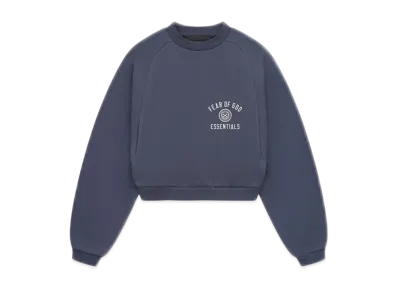 FEAR OF GOD Essentials Women's Fleece Cropped Crewneck "Marine"