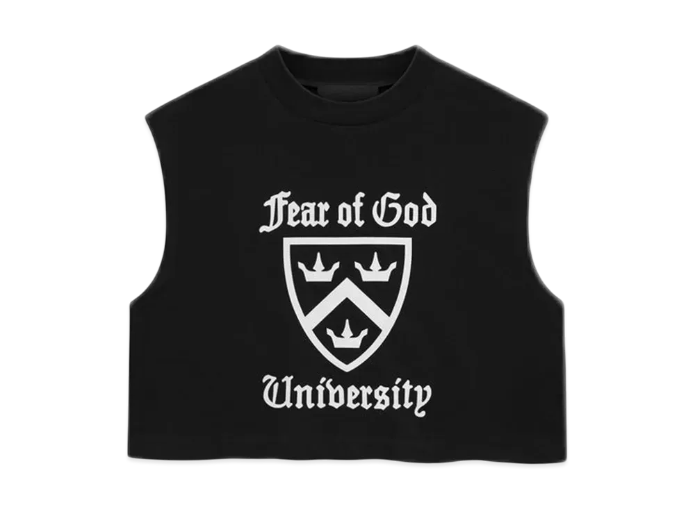 FEAR OF GOD Essentials Women's Tri-Blend Cropped Muscle Tee "Black"