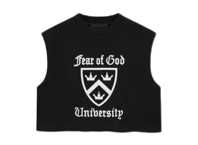 FEAR OF GOD Essentials Women's Tri-Blend Cropped Muscle Tee "Black"