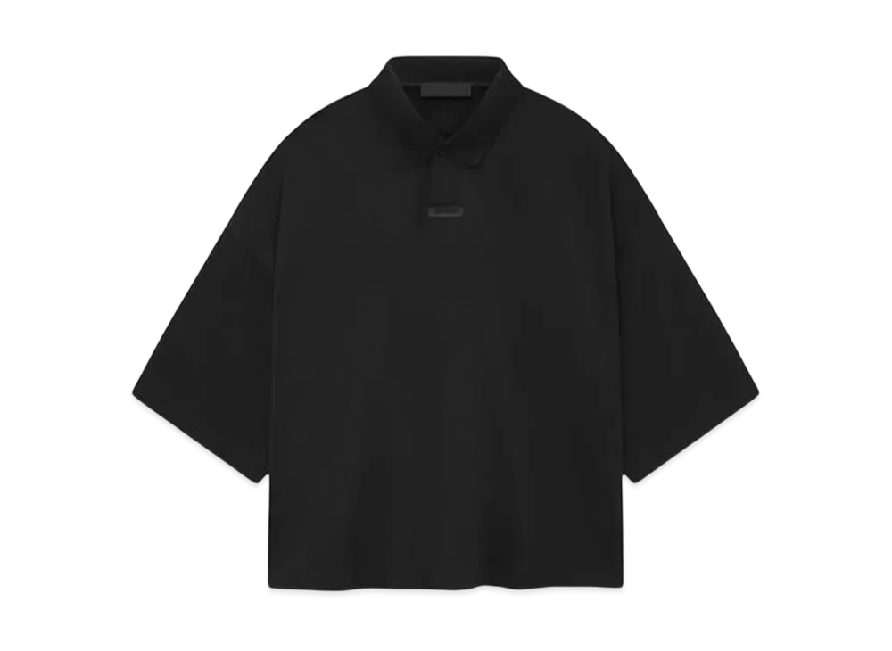 FEAR OF GOD Essentials Women's Pique Cropped Polo "Black"