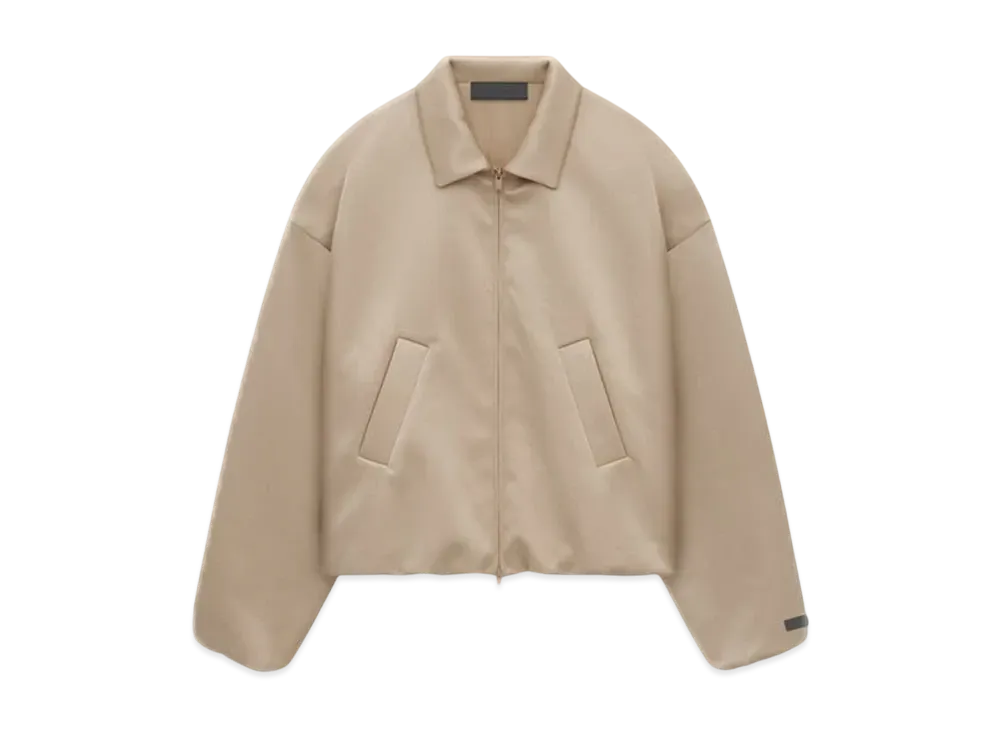 FEAR OF GOD Essentials Women's Satin Nylon Bomber Jacket "Desert Sand"