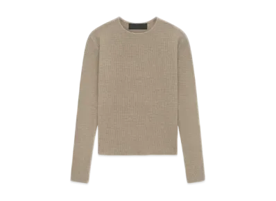 FEAR OF GOD Essentials Women's Waffle Fitted Long Sleeve Sweater "Desert Sand"