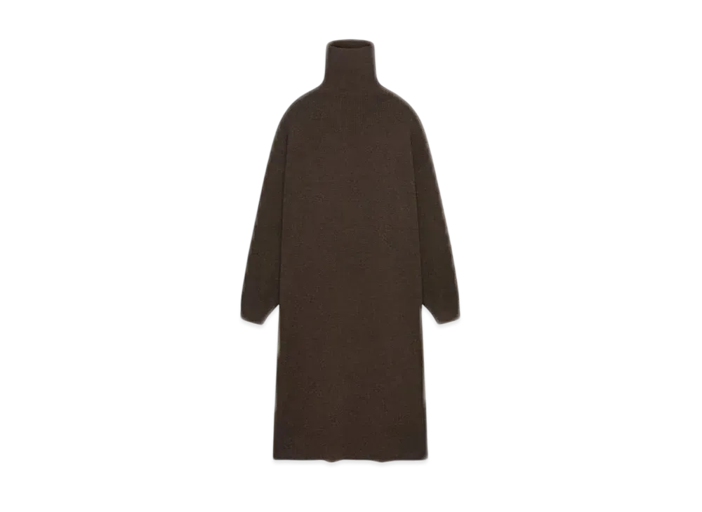 FEAR OF GOD Essentials Women's Waffle Knit Turtleneck Dress "Brown"