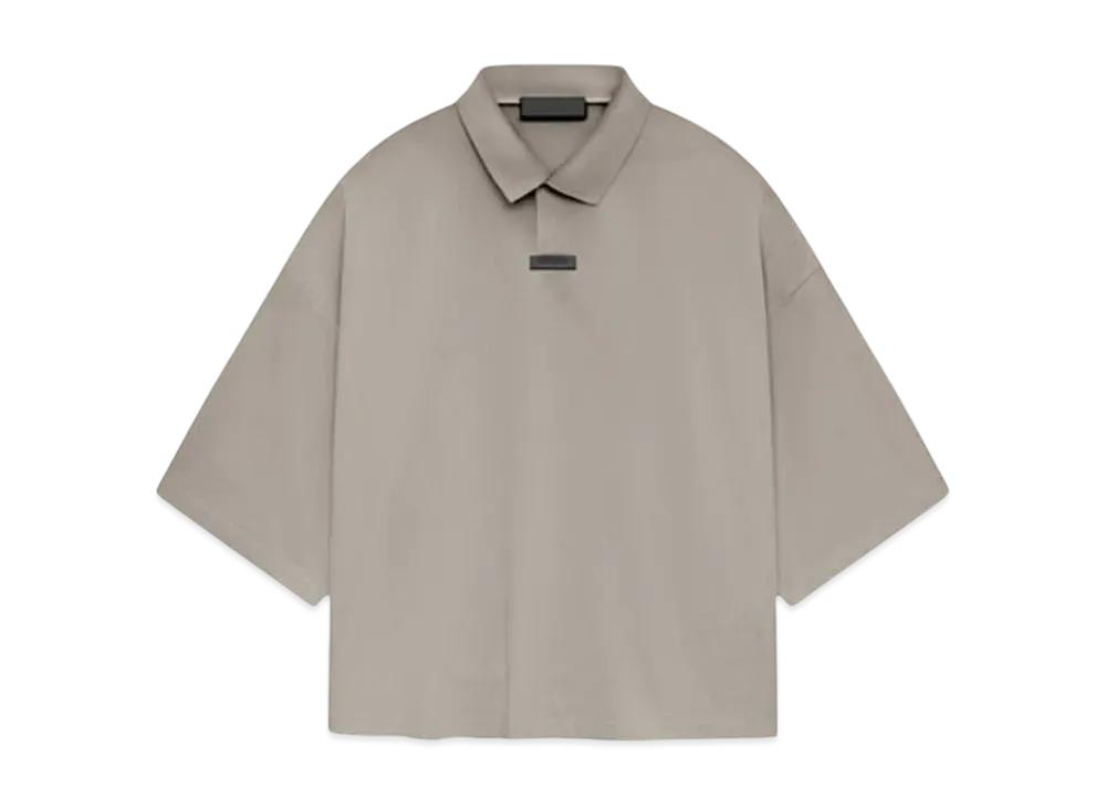 FEAR OF GOD Essentials Women's Pique Cropped Polo "Heather Gray"