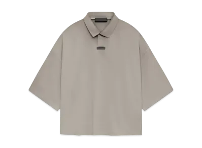 FEAR OF GOD Essentials Women's Pique Cropped Polo "Heather Gray"