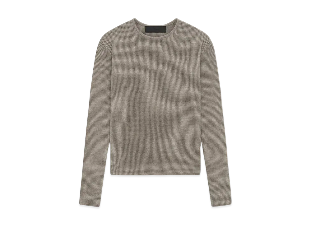 FEAR OF GOD Essentials Women's Waffle Fitted Long Sleeve Sweater "Heather Gray"