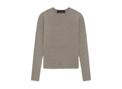 FEAR OF GOD Essentials Women's Waffle Fitted Long Sleeve Sweater "Heather Gray"