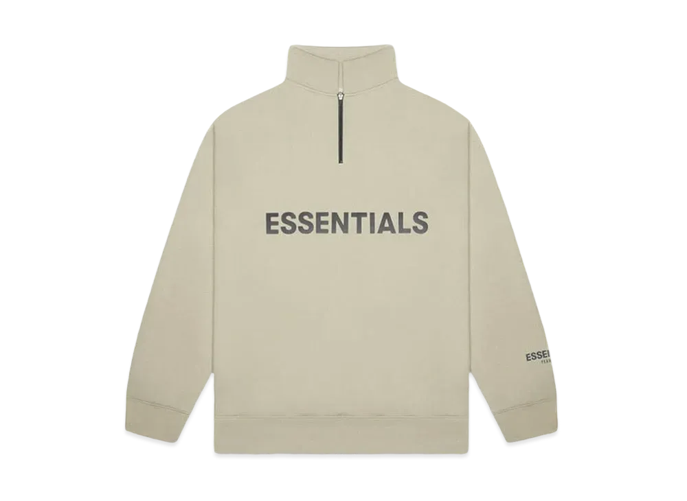 FEAR OF GOD ESSENTIALS Half Zip Pullover Sweater "Moss"