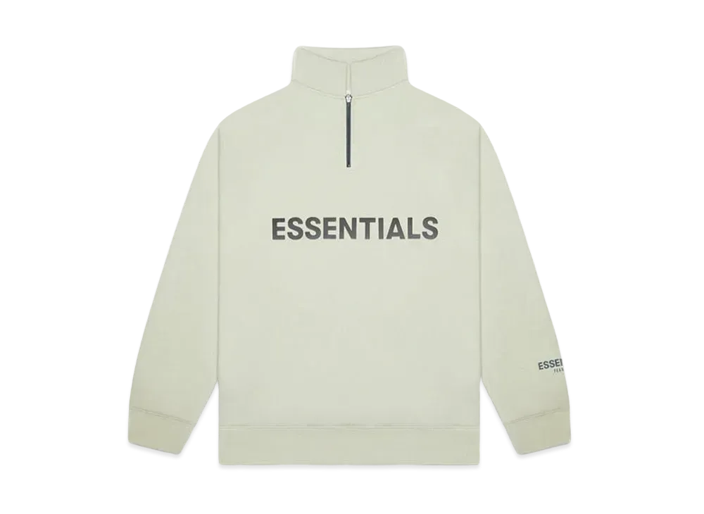フィアオブゴッド エッセンシャルズ ハーフ ジップ プルオーバー セーター "アルファルファ セージ"
