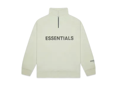 FEAR OF GOD ESSENTIALS Half Zip Pullover Sweater "Alfalfa Sage"