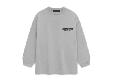 FEAR OF GOD Essentials Kid's Jersey Long Sleeve Tee "Light Heather Gray"