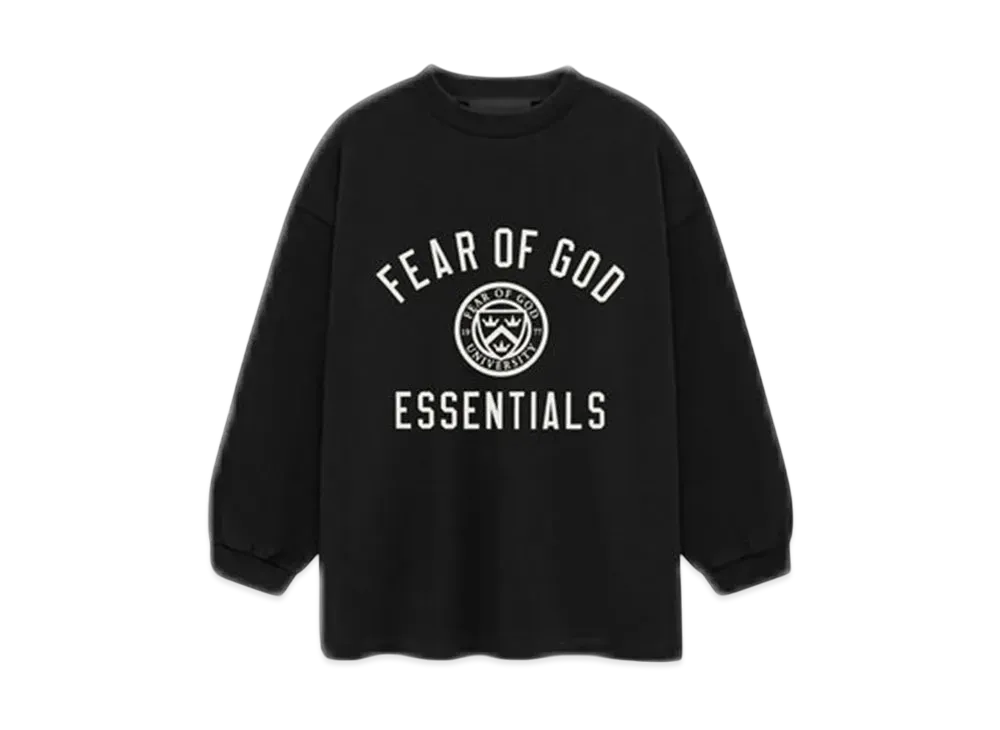 FEAR OF GOD Essentials Kid's Jersey Long Sleeve Tee "Black"
