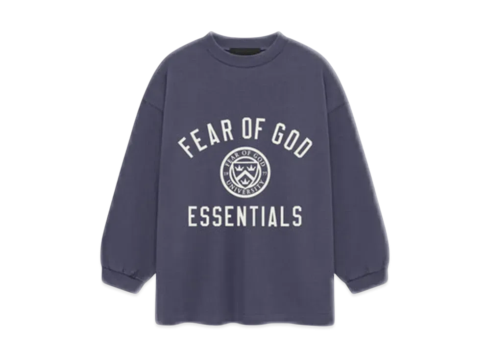 FEAR OF GOD Essentials Kid's Jersey Long Sleeve Tee "Marine"