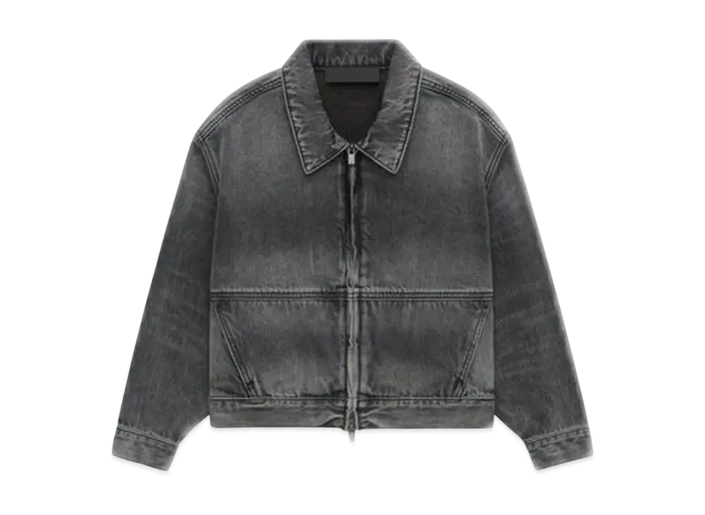 FEAR OF GOD Essentials Kid's Denim Trucker Jacket "Vintage Black"