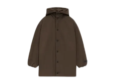 FEAR OF GOD Essentials Kid's Textured Nylon Hooded Coaches Jacket "Brown"