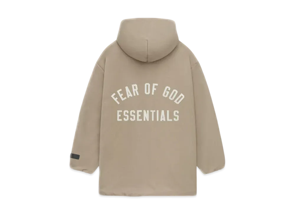 FEAR OF GOD Essentials Kid's Textured Nylon Hooded Coaches Jacket "Desert Sand"