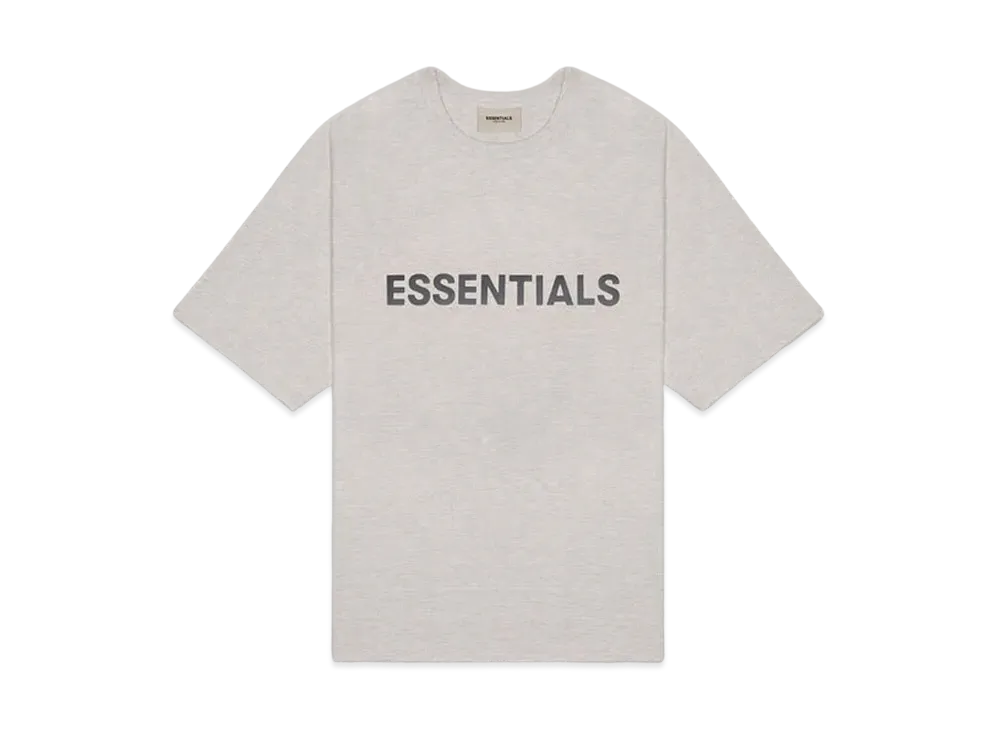 FEAR OF GOD ESSENTIALS 3D Silicon Applique Boxy T-Shirt "Heather Oatmeal"