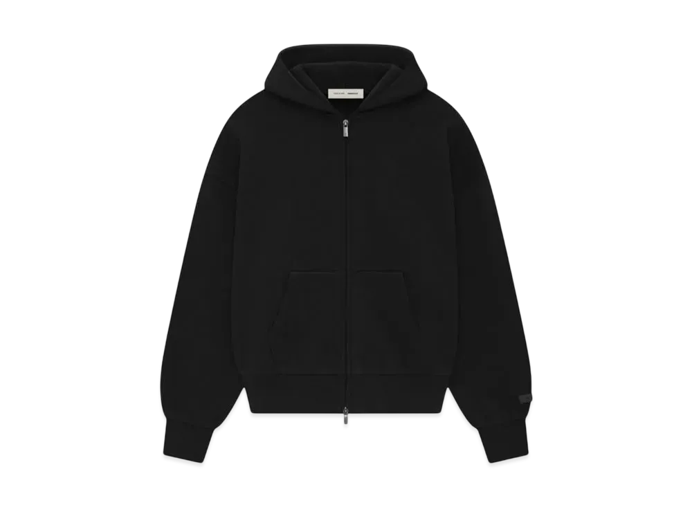 FEAR OF GOD ESSENTIALS Classic Full Zip-Up Hoodie "Jet Black"