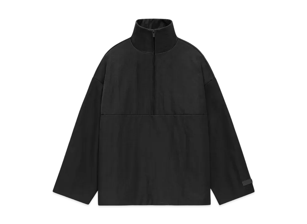 FEAR OF GOD Textured Nylon Halfzip Pullover "Jet Black"
