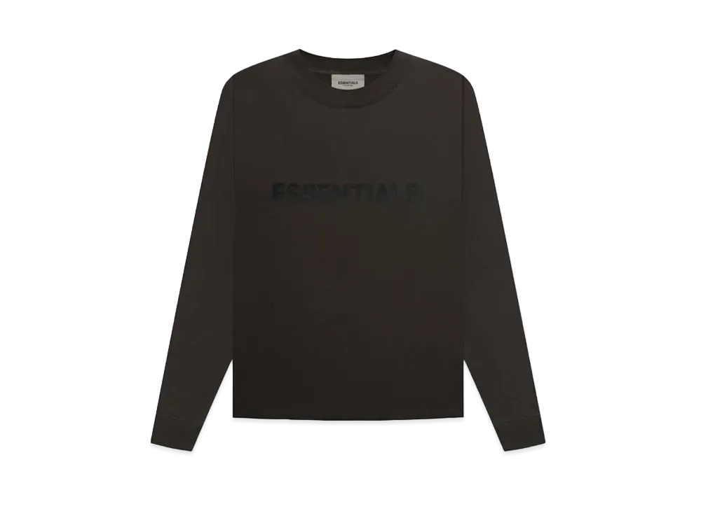 FEAR OF GOD ESSENTIALS 3D Silicon Applique Boxy Long Sleeve T-Shirt "Black"