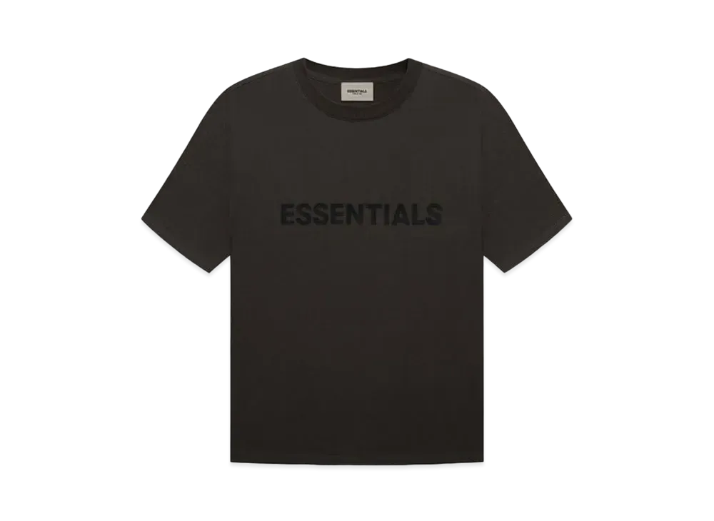 FEAR OF GOD ESSENTIALS 3D Silicon Applique Boxy T-Shirt "Washed Black"