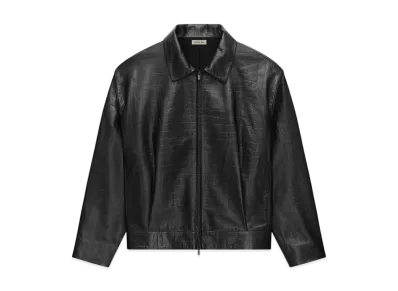FEAR OF GOD Crocodile Embossed Leather Jacket "Black"