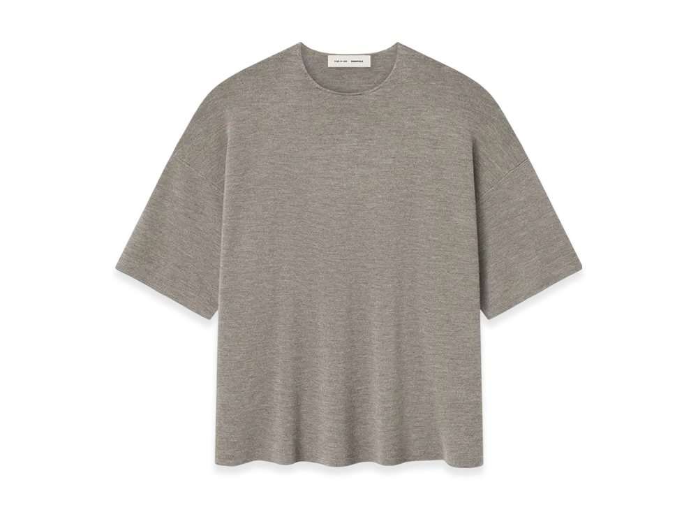 FEAR OF GOD ESSENTIALS Merino Short Sleeve Sweater "Homestead Heather"