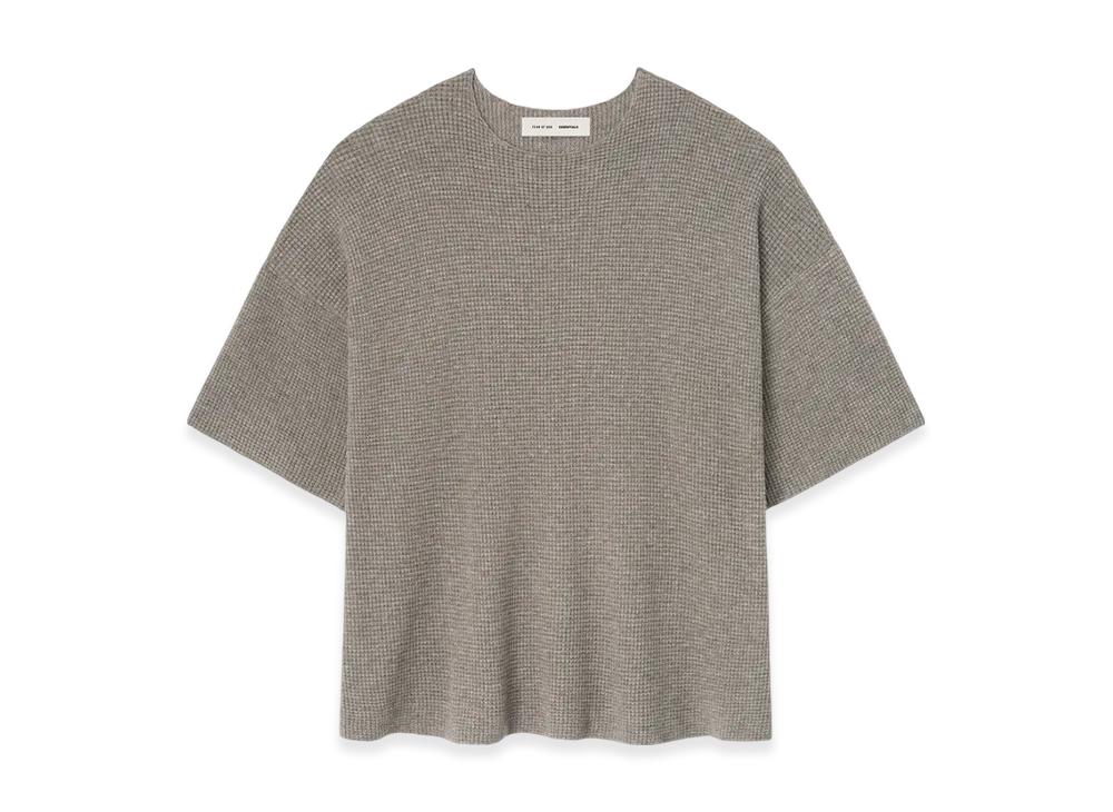 FEAR OF GOD ESSENTIALS Waffle Short Sleeve Sweater "Homestead Heather"