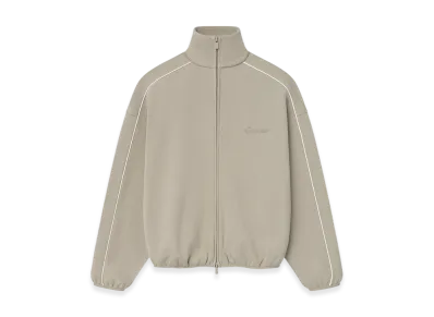 FEAR OF GOD ESSENTIALS Modern Fleece Track Jacket With Piping "Timber/Cloud White"