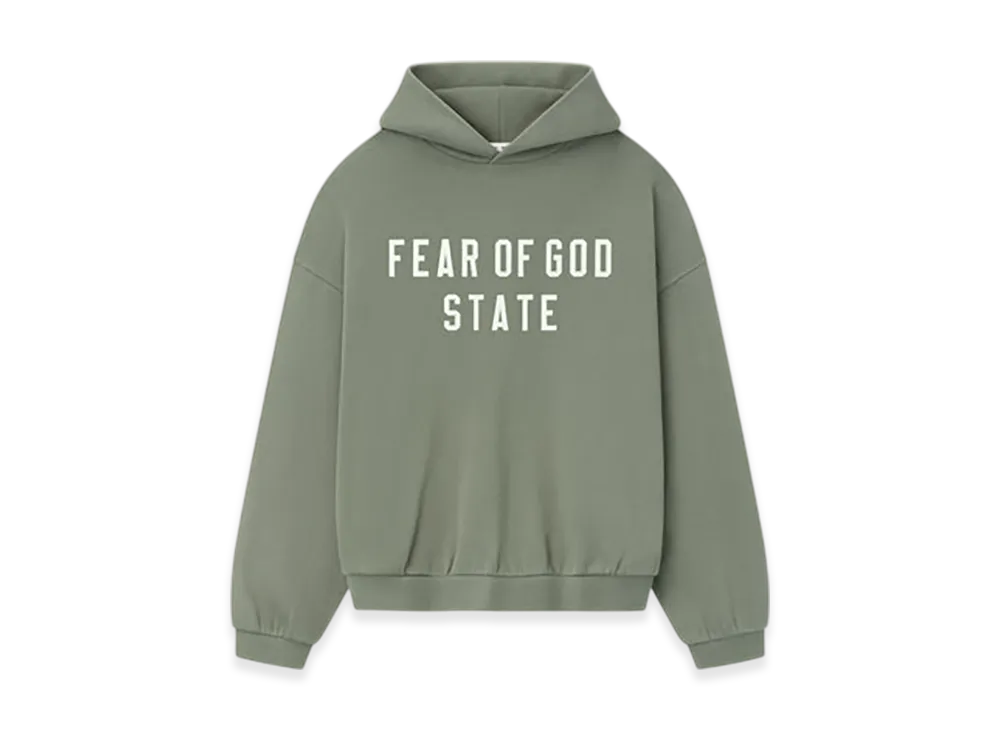FEAR OF GOD ESSENTIALS 90's Fleece Hoodie "Moss"