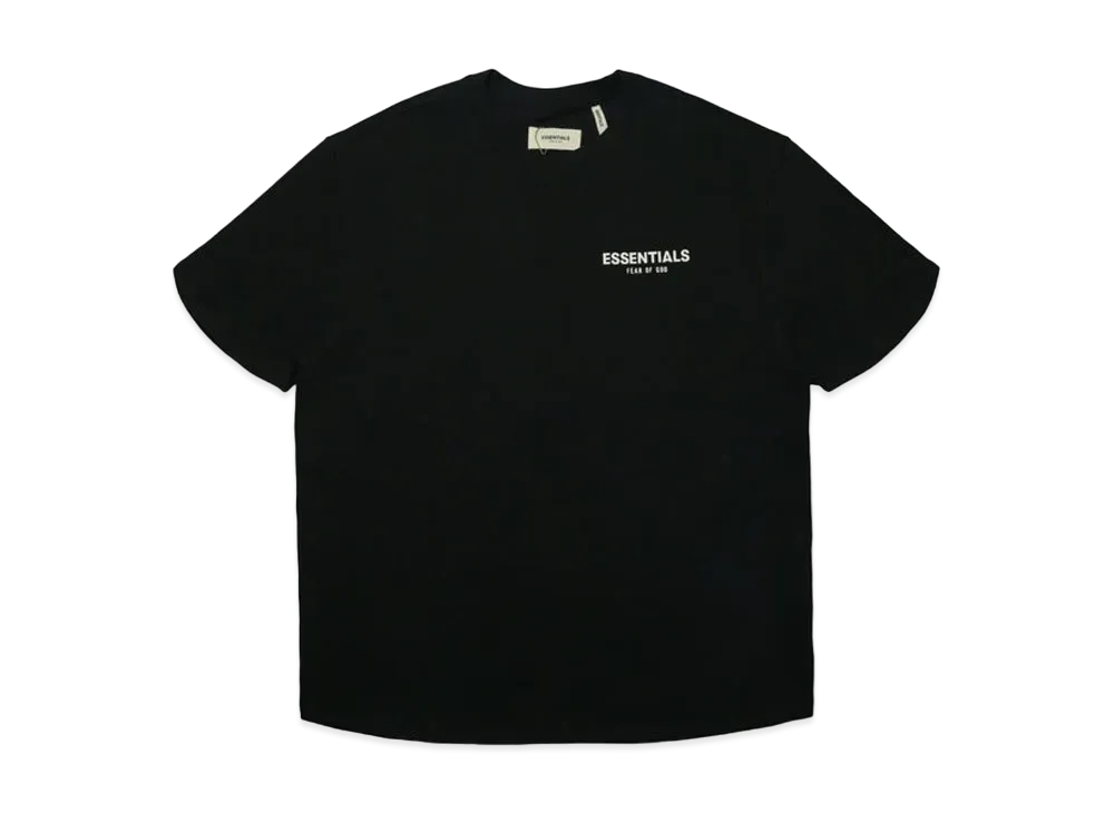 フィアオブゴッド エッセンシャルズ ボクシー フォント Tシャツ "ブラック"