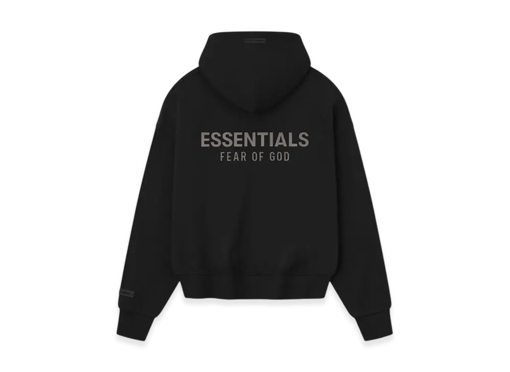 FEAR OF GOD ESSENTIALS Classic Fleece Zip-Up Hoodie "Jet Black"
