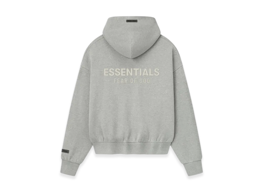 FEAR OF GOD ESSENTIALS Classic Fleece Zip-Up Hoodie "Concrete Heather"