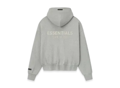 FEAR OF GOD ESSENTIALS Classic Fleece Zip-Up Hoodie "Concrete Heather"