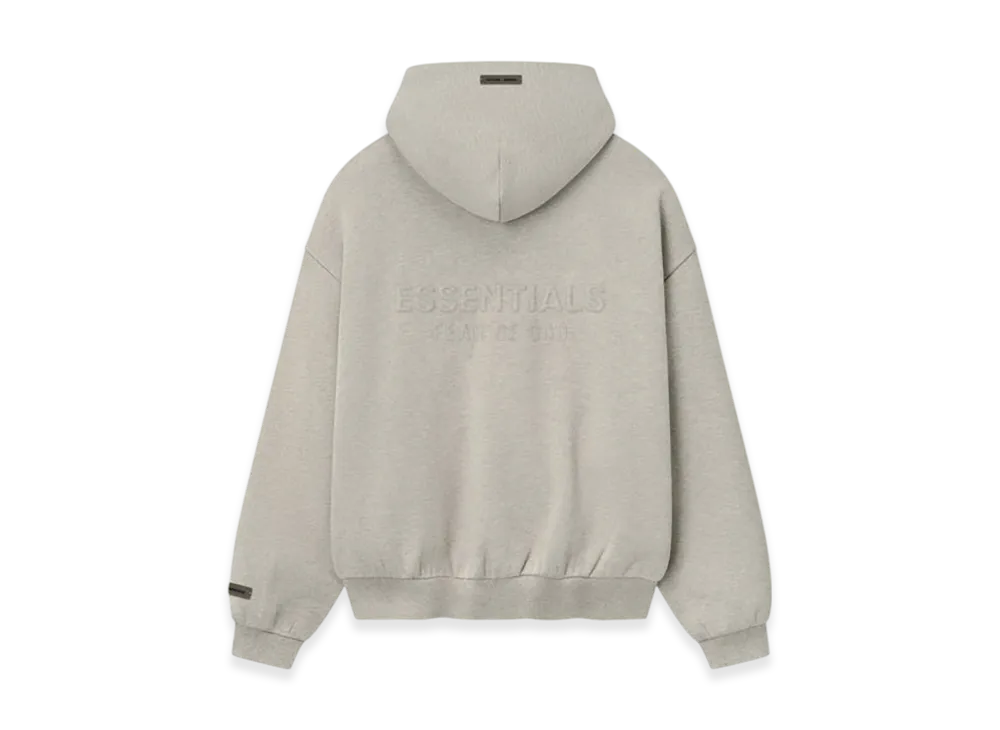 FEAR OF GOD ESSENTIALS Embossed Classic Fleece Zip-Up Hoodie "Warm Heather"